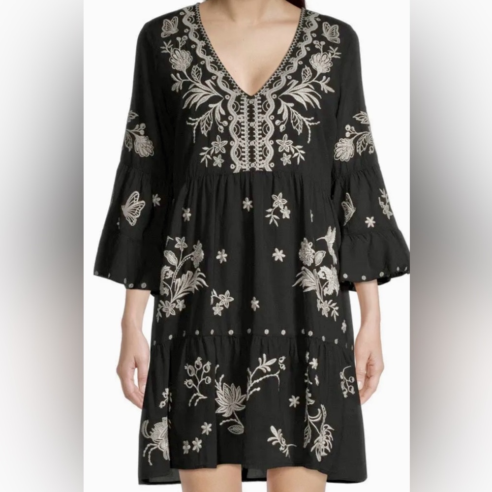 NWT Johnny Was Womens  Malo Tiered Dress, Black - Medium - SOLD OUT